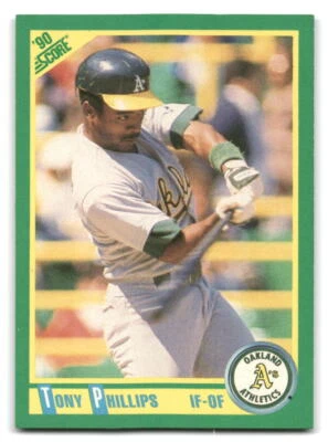 Tony Phillips 1990 Score Baseball #84 Oakland Athletics - Image 1 of 2