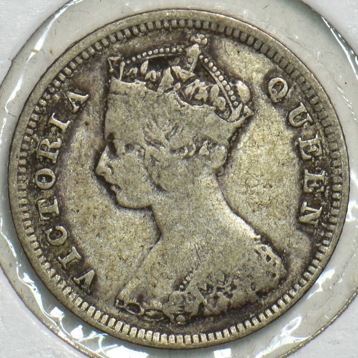 ヴィクトリア女王 香港 10セント銀貨 1889年 Straits