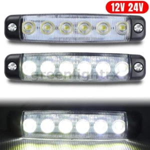2PC Marker Lights White LED Truck Trailer RV Clearance Side Light Lamp 12V-24V - Foto 1 di 12