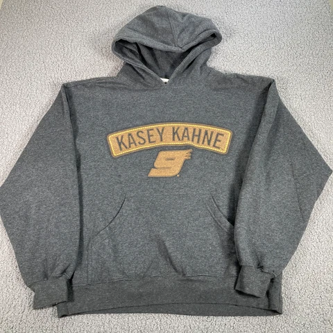 Winners Circle Kasey Kahne Pullover Hoodie Mens L Gray Racing Sweater Cover