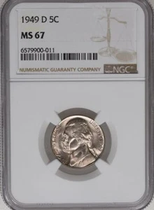 1949 D Jefferson Nickel MS 67 NGC - Picture 1 of 3