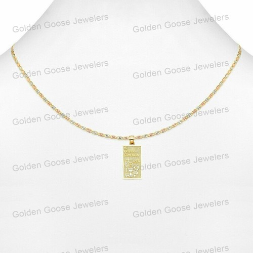 Ciondolo in vero oro giallo 14 kt con ciondolo comunione Mi Primera catena Valentino