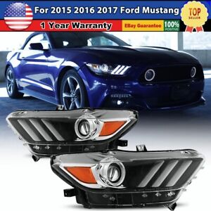 HID Xenon Headlights For 2015-2017 Ford Mustang/16-20 Shelby GT3500 20-22 GT500