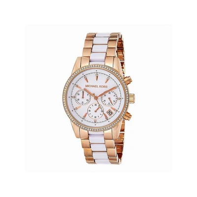 Michael Kors MK6324 Women's Ritz Rose And White Chronograph Watch - Image 1 of 2