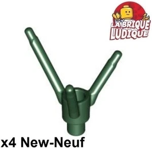 Lego 4x Plant tige herbe fleur bouquet pétale flower stem vert foncé 24855 NEUF - Foto 1 di 1