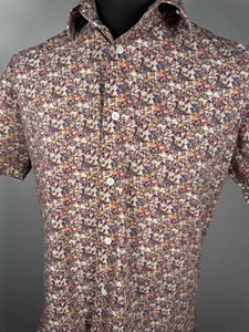 Autograph Mens Short Sleeved Floral Shirt Size Large Cotton - Picture 1 of 12