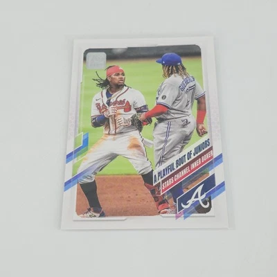 2021 Topps Ronald Acuna Jr. / Vladimir Guerrero Jr. Atlanta Braves Blue Jays #61 - Image 1 of 2
