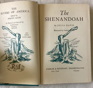 THE SHENANDOAH by JULIA DAVIS/RIVERS OF AMERICA/GOOD 1945 HC 1ST ED/NO DJ - Picture 1 of 4