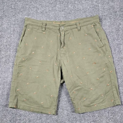 prAna Shorts Mens 36 Green Carabiner Embroidered Organic Cotton Casual Outdoor - Image 1 of 4