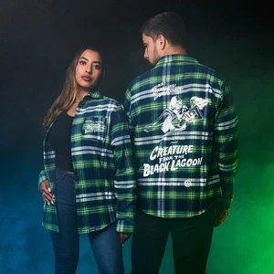 Cakeworthy Universal Monsters Creature From the Black Lagoon Flannel Shirt S - Picture 1 of 6