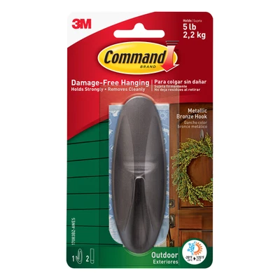 Command Large Outdoor Metallic Bronze Hook [Removable]: 1-pack (Bronze) - Image 1 of 4