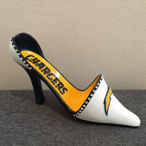 Los Angeles LA / San Diego Chargers High Heel Shoe Wine Bottle Holder Cover