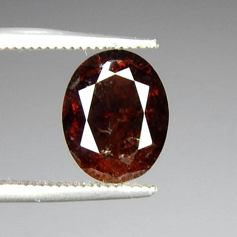 Rare 3.2ct Deep Red Brown Axinite Pleochroic Flash Natural Mined Unheated Oval - Image 1 of 4