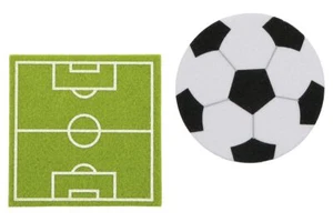 Posavasos de fieltro fútbol redondo 10 cm campo de juego cuadrado Bundesliga artículo de aficionados Mundial EM - Imagen 1 de 2