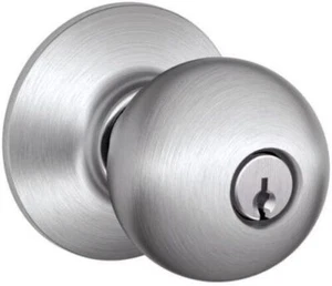 Juego de perillas de puerta con llave de entrada a prueba de pánico Schlage Orbit F51A ORB - Imagen 1 de 8