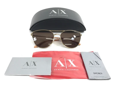 Gafas de sol Armani Exchanges AX2045S 611073 doradas monturas de ojo de gato con lentes marrones Foto 1 de 4