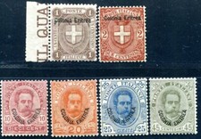 ITALIENISCHE KOLONIEN ERITREA 1897 12-13, 15-18 ** POSTFRISCH (C5084