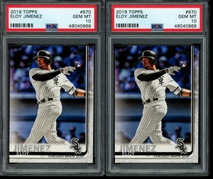 2019 Topps Series 2 Eloy Jimenez 2 Card RC Lot #670 PSA 10 Gem Mint Rookie CWS - Picture 1 of 2