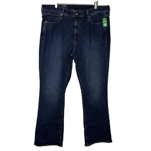 New GAP Womens Jeans Boot Cut Flare Pants Size 34 / 18 R Med Wash Blue Mid Rise - Picture 1 of 9