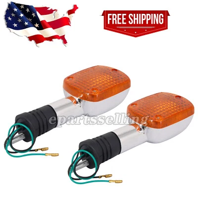Pair Front turn signal indicator with stem Fits Honda Nighthawk CB650SC CB550SC — 第 1/4 张图片