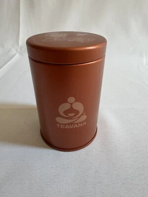 TEAVANA Orange Copper Tea Tin Cans 4” BRAND NEW - Image 1 of 4