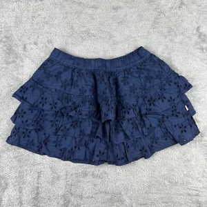 Minifalda Abercrombie & Fitch con ojales y volantes en capas talla XS azul marino fluida - Imagen 1 de 8