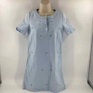 Vineyard Vines Girl’s Shift Dress 7Q0602 Light Blue Whales Size 16 587 - Picture 1 of 10