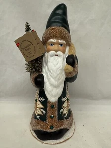 Babbo Natale tedesco nuovo Ino Schaller verde oliva intenso con glitter oro (taglia M) - Foto 1 di 6