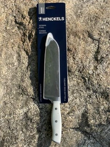 Henckels Zwilling Hollow Edge 7" Santoku Asian Chef's Knife Forged Accent WHITE - Picture 1 of 2