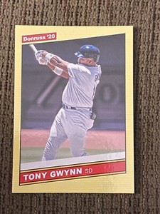 2020 Donruss Tony Gwynn Yellow Parallel Retro Variation #218 Padres SP HOF Card