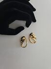 Vintage Signed Givechy Paris Gold Tone Earrings Clip On Design 