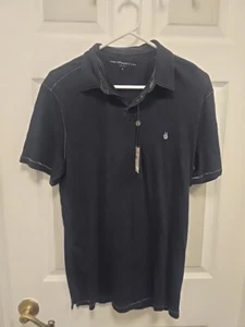 John Varvatos U.S.A. Designer Polo Black Short Sleeve Shirt Mens Sz Medium - Picture 1 of 5