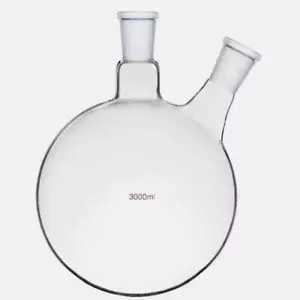 3000ml 24/29 2-neck Round Bottom Glass Flask 3L Lab Reaction Bottle Double Necks - Picture 1 of 1