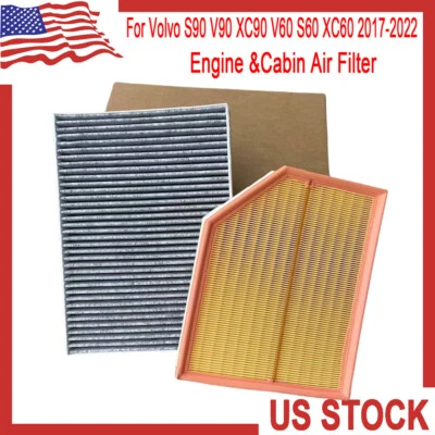 For Volvo S90 V90 XC90 V60 S60 XC60 2017-2022 Combo Set Engine &Cabin Air Filter - Изображение 1 из 4
