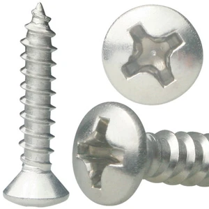 AMZ Clips And Fasteners 100 #6-18 x 7/8" (FT) Self-Tapping Screws Philips Oval - Picture 1 of 3