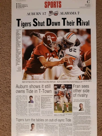 Auburn Tigers 2002 Iron Bowl Poster Cover