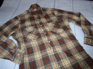 Brown & Red Plaid Longsleeve Vintage Men's ST JOHN'S BAY Flannel Shirt M Tall - Picture 1 of 7