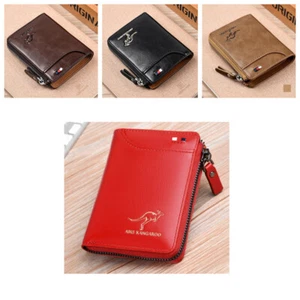 Waterproof Mens RFID Blocking Leather Wallet Credit Card ID Holder Zipper Purse - Picture 1 of 16