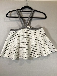 Anthropology Postmark Jenna Dotted Jacquard Halter Polka Dot Halter Top Sz S - Picture 1 of 5