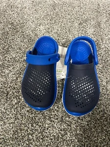 Crocs Uni-sex Child Lite Ride 360 Blau Schwarz Neu mit Etikett C10 Slipper Clog - Bild 1 von 6