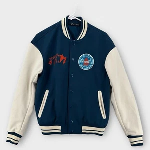 Zara Varsity Jacket Men Small Embroidered Patches College Bomber Ranger Baseball - Picture 1 of 8