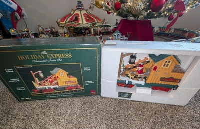 New Bright Holiday Express LOG MILL CAR w/ Box EXC Great Gift! VIDEO TESTED - Image 1 of 4
