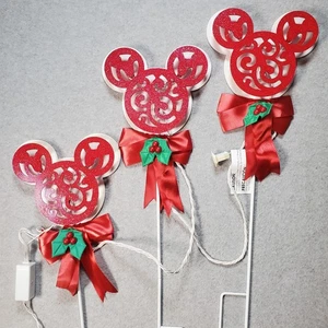 Disney Magic Holiday Mickey Mouse Ever Changing LED Pathway Marker Lights Gemmy - Picture 1 of 21