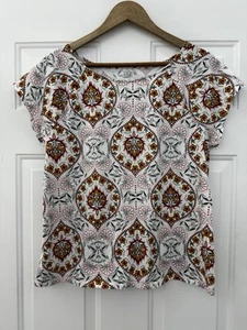 LOFT Outlet Floral Print Short Sleeve Top - Size L - Picture 1 of 3