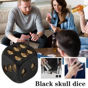 1/5/10PCS 3D Skull D6 Dice Decorative Black Skull Dice K of Death N3D6 - Picture 1 of 11