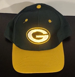Green Bay Packers Blinking Light Up Hat Cap Snap Back FIBER OPTIC Logo 7 *Works* - Picture 1 of 11