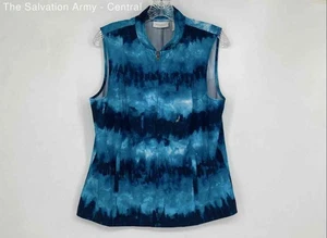 Weekends By Chico’s Womens Blue Tie Dye Sleeveless Pockets Pullover Vest Size S - Picture 1 of 7