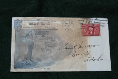 1904 St Louis Worlds Fair Cancel Philatelic Cover - Image 1 of 3