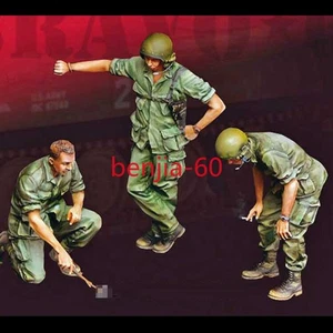 1:35 Vietnam War US Soldiers 3 Man Resin Figures Model kit Unassembled Unpainted - Picture 1 of 1