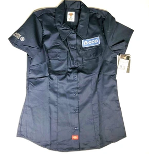 NEW Dickies Work Shirt Women's MEDIUM Blue Short Sleeve Original Mechanic; *READ - Picture 1 of 11